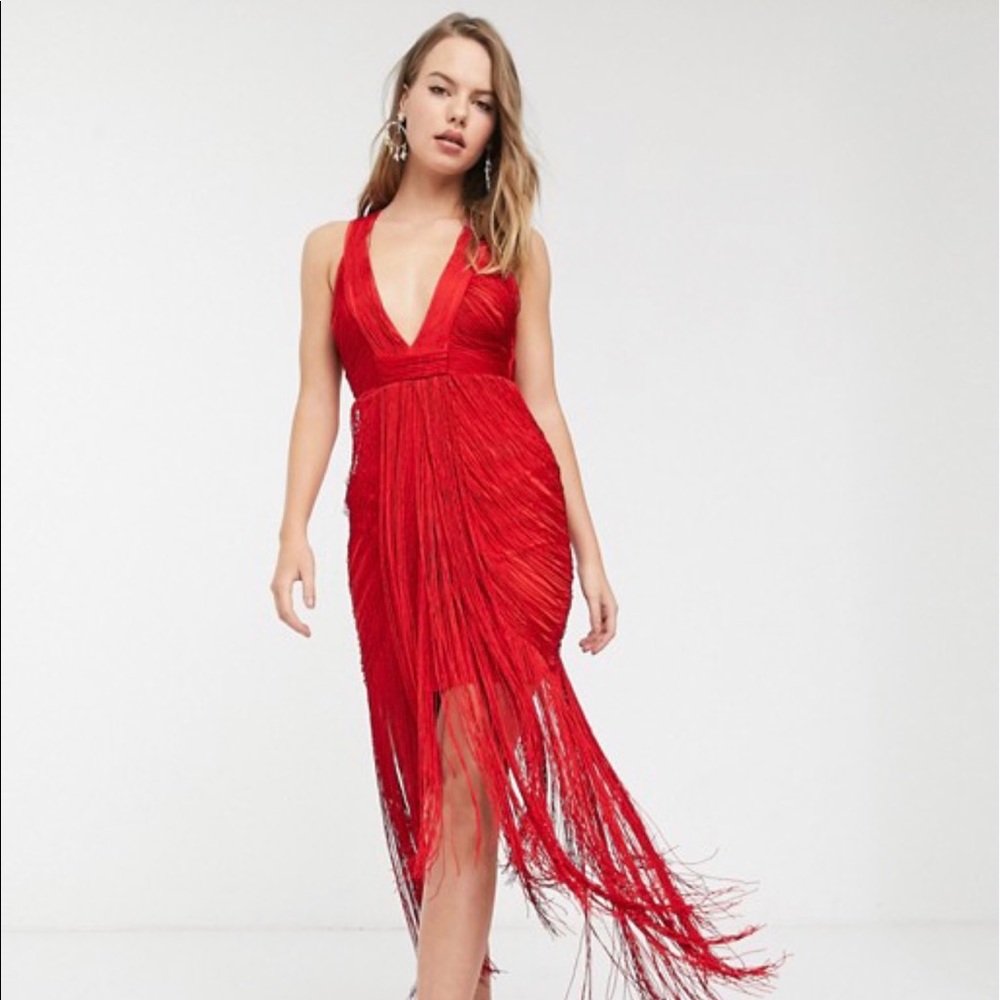 ASOS Fringe all over drape dress